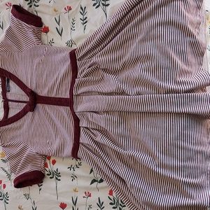 Dear creatures burgundy stripe dress Medium